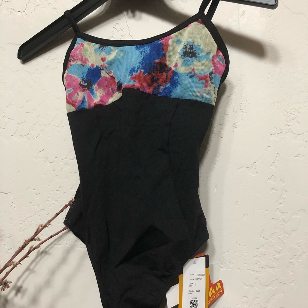 Ballet leotard floral sansha girls 12 or adult xxs